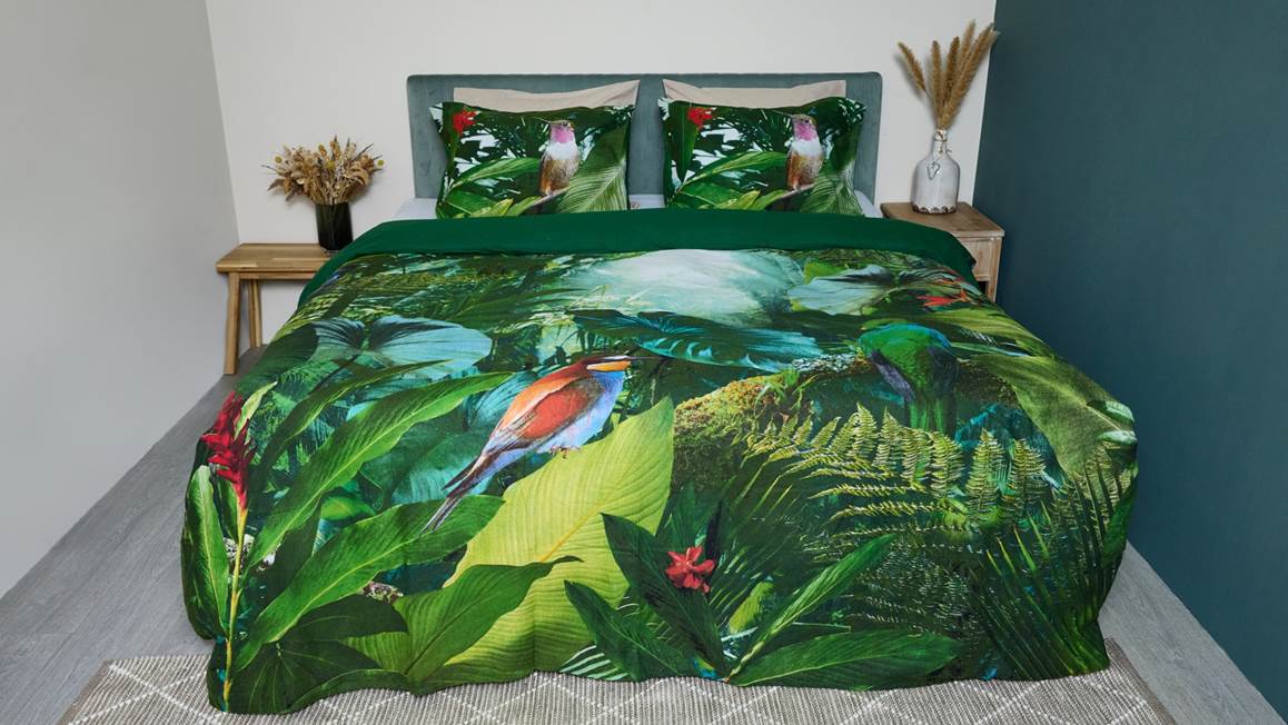 Snoozing Tropical Birds housse de couette en flanelle