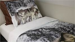 Snoozing Wolf housse de couette en flanelle