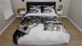 Snoozing Wolf housse de couette en flanelle