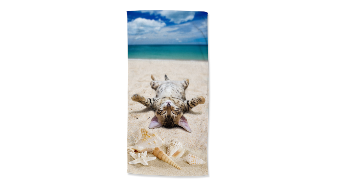 Good Morning Beach Cat serviette de plage