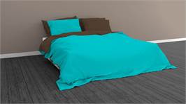 Snoozing Two Tone housse de couette turquoise/marron