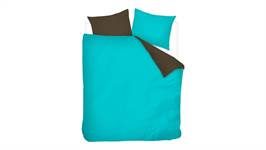 Snoozing Two Tone housse de couette turquoise/marron