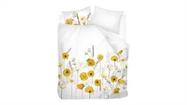 Snoozing Yellow Poppy housse de couette en flanelle