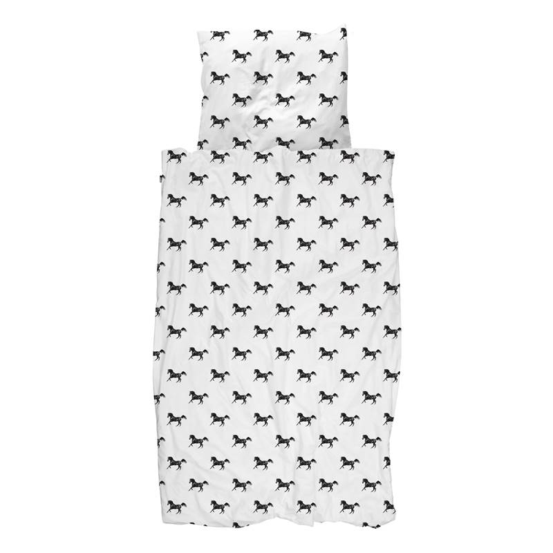 SNURK Black Horses housse de couette en flanelle