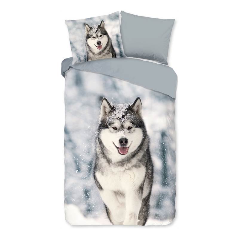 Good Morning Husky housse de couette en flanelle