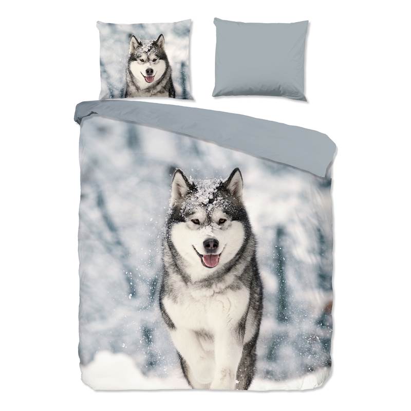 Good Morning Husky housse de couette en flanelle