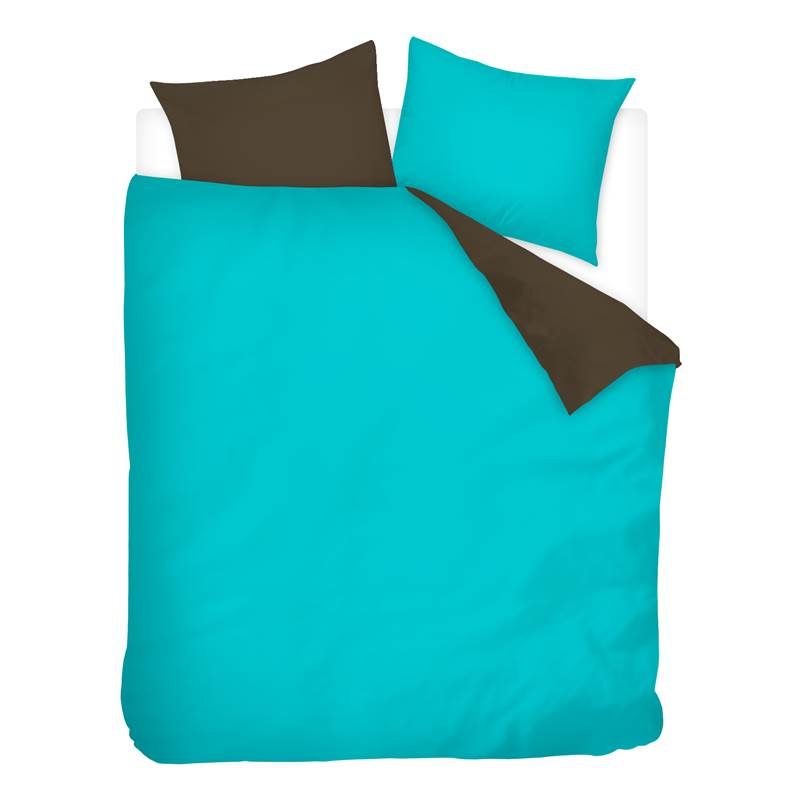 Snoozing Two Tone housse de couette turquoise/marron