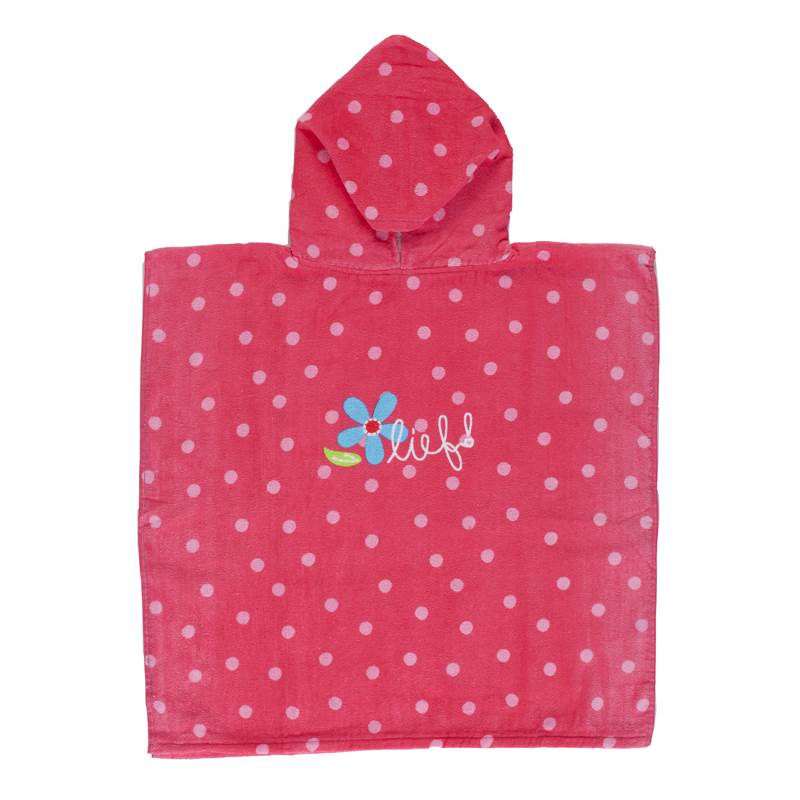 Lief Girl Poncho De Bain Enfant Rose Smulderstextiles Be