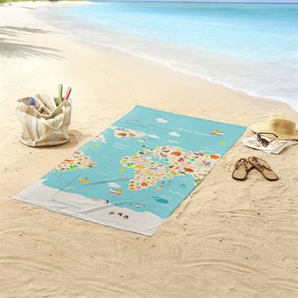Good Morning Carte du Monde serviette de plage