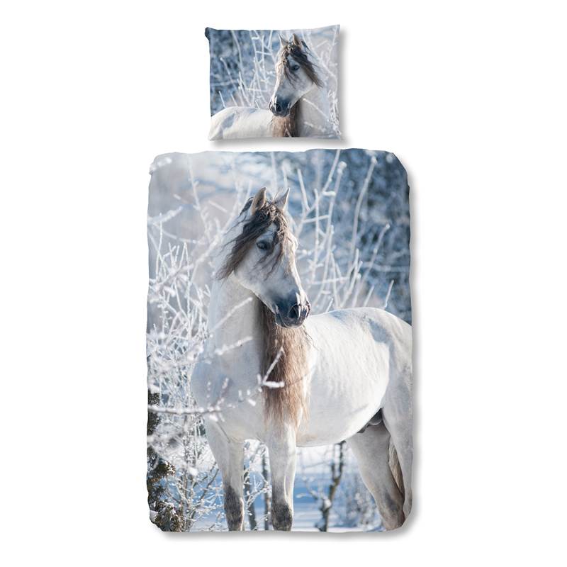 Good Morning White Horse housse de couette en flanelle