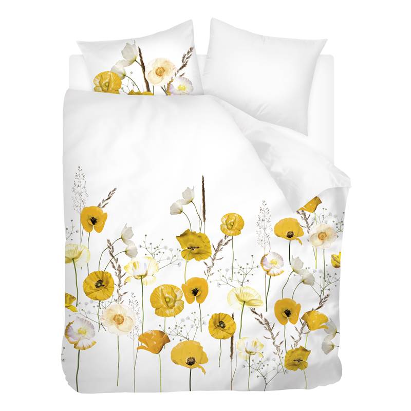 Snoozing Yellow Poppy housse de couette en flanelle