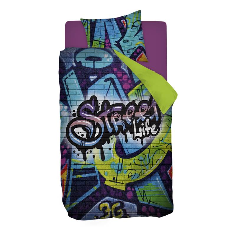 Snoozing Street Life housse de couette en flanelle