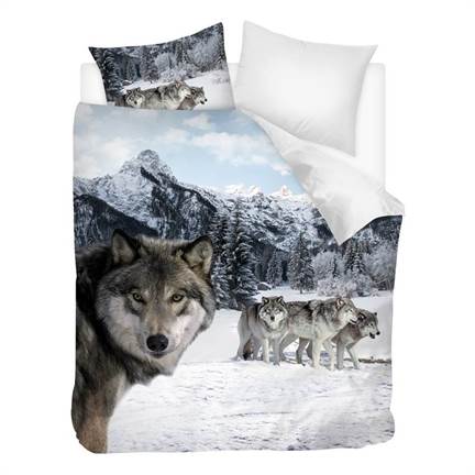 Snoozing Wolf housse de couette en flanelle - thumbnail_01