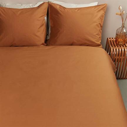 Housse de couette FLANELLE UNIE 240x220 orange terracotta en coton