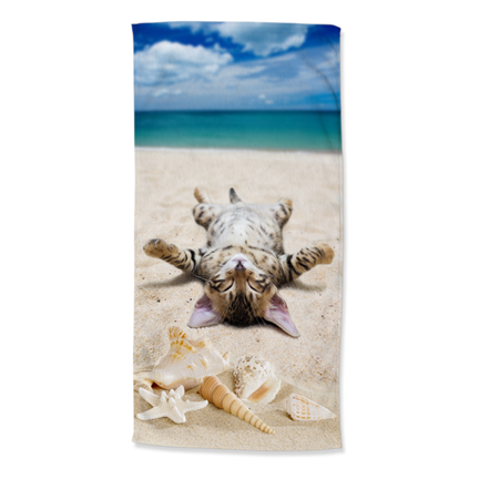 Good Morning Beach Cat serviette de plage