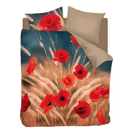 Snoozing Coquelicot housse de couette